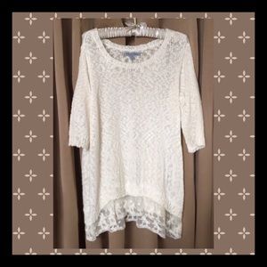 Olivia Sky tunic sweater w/lace